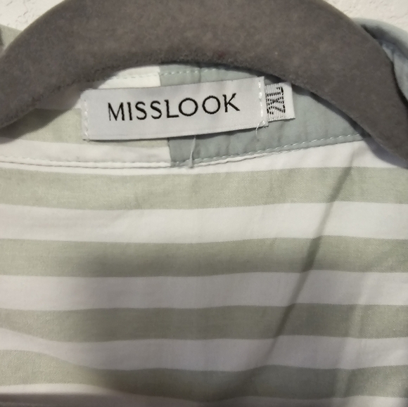 Misslook 90s Look Cotton Button Down Striped Oversized Women's Size 2XL - Picture 7 of 8